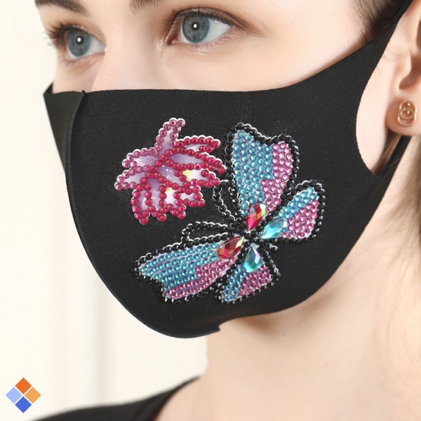 Butterfly with Flower Face Mask