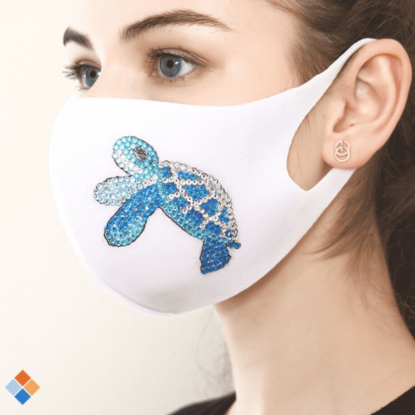 White Turtle Face Mask