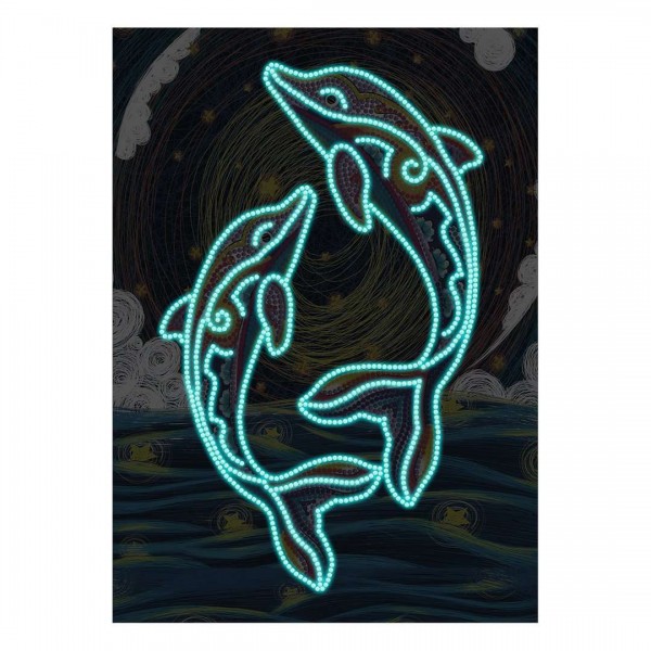 Dolphins Coloured | Glow in the Dark