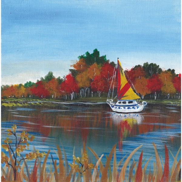 Boat on a Lake in Autumn