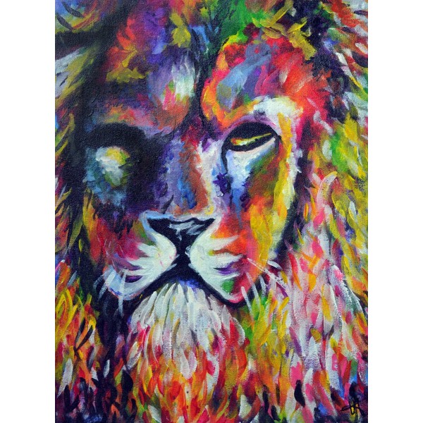 Colorful Lion Abstract