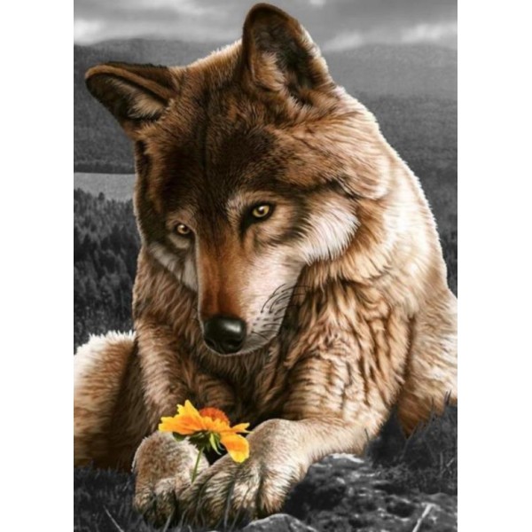 Wolf with a Flower
