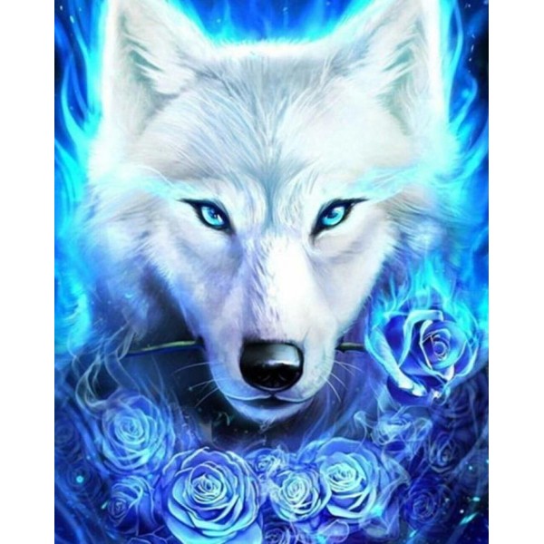 Blue Fire Icy Wolf