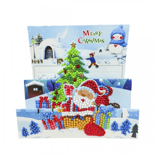3D Christmas Card Santa Christmas Tree