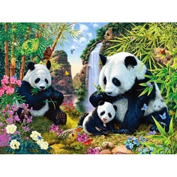 Panda Family Waterfall