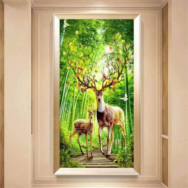 Deers in Green Forest | Large Size