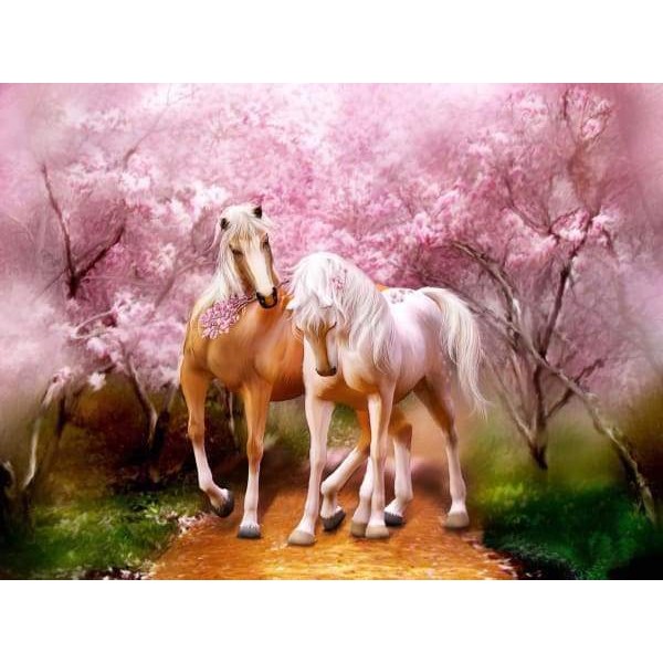 Horses Pink Blossom