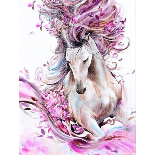 Horse with Pink Flowers